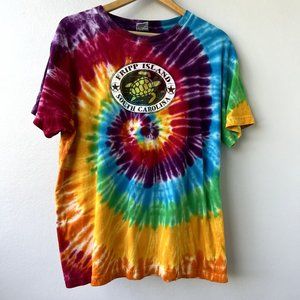 Fripp Island South Carolina SC Tie Dye Short Sleeve Tee T-Shirt Large Art Form